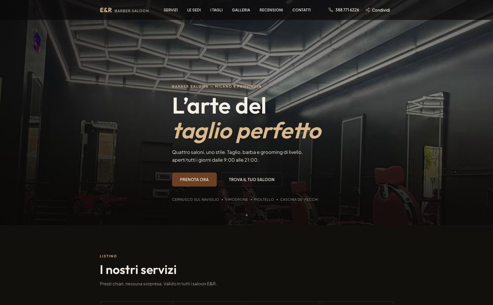 Concept sito Barber Shop