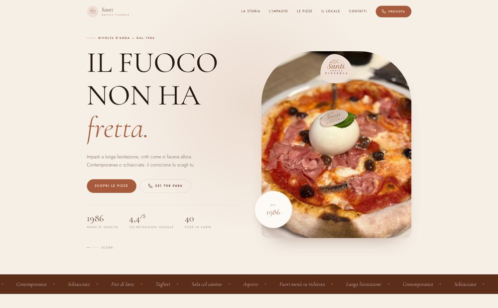 Concept sito Pizzeria & Ristorante